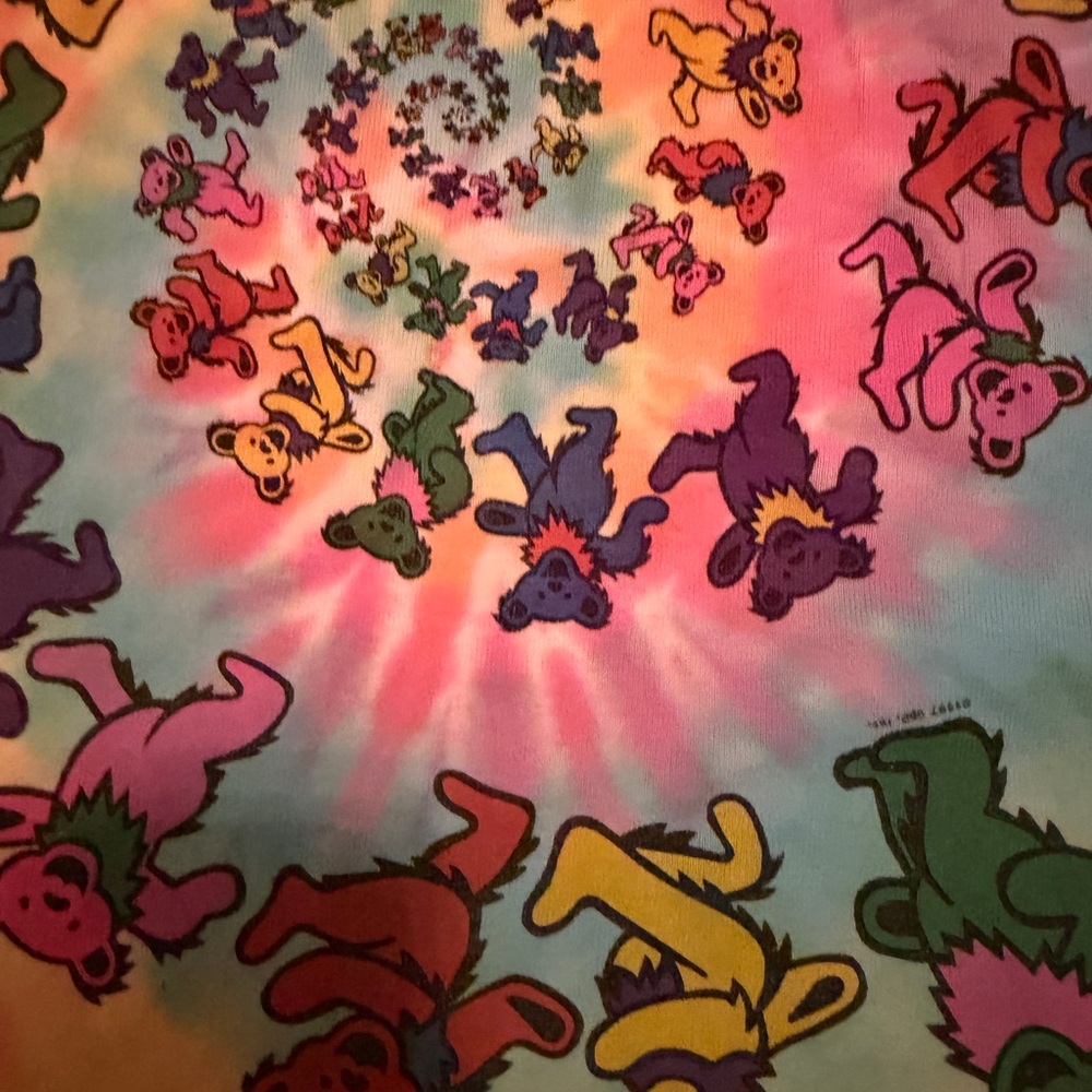 🌈 Vintage 1997 Grateful Dead Tie Dye | Liquid Blue | L | Dancing Bears Spiral - Picture 5 of 5